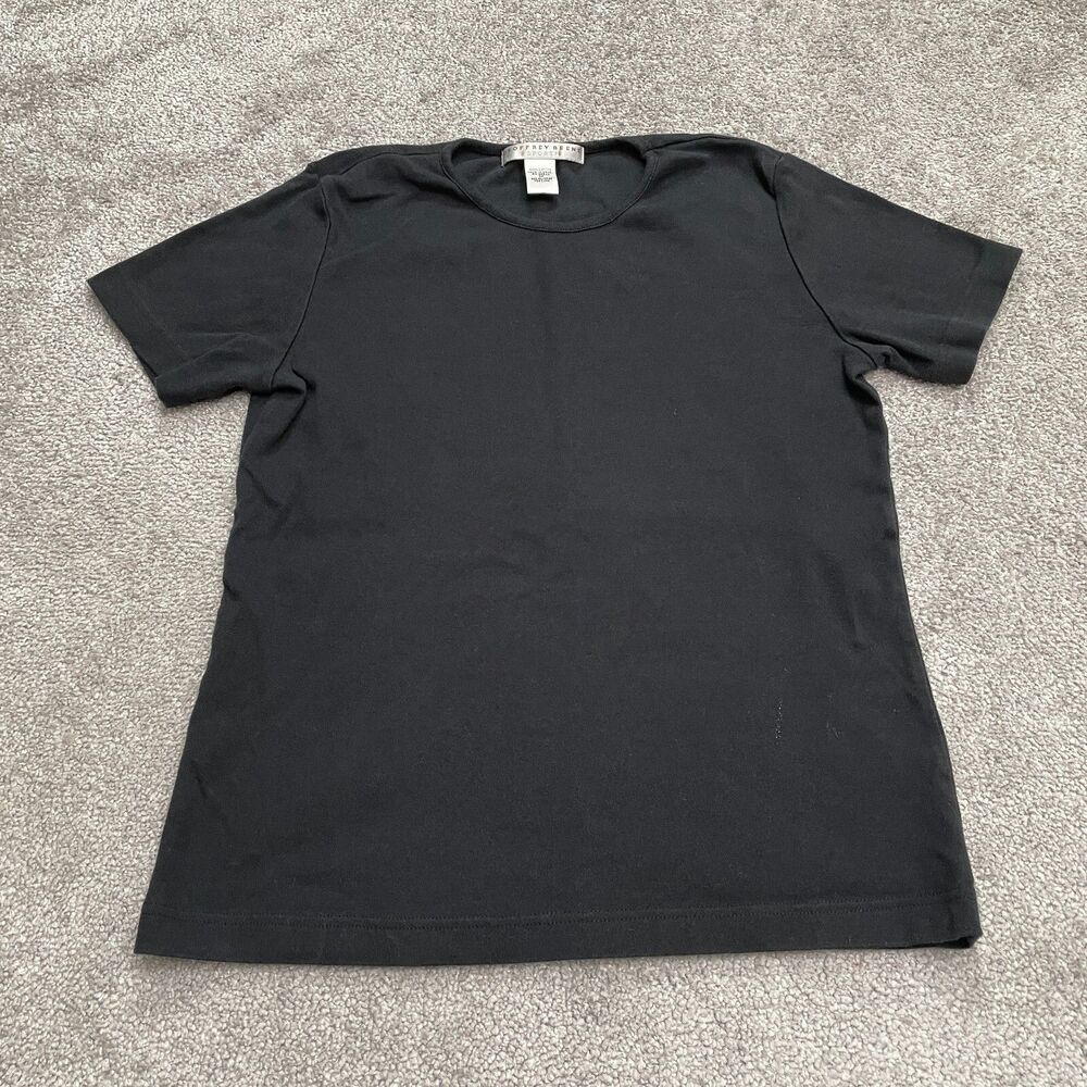 Geoffrey Beene Basic T-Shirt Womens Medium Black Short Sleeve Crew Neck Cotton